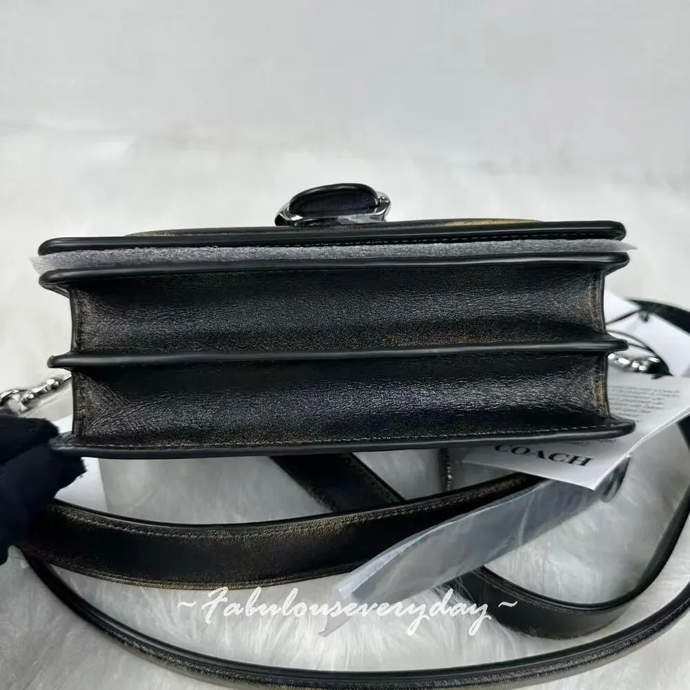 Coach Tabby Shoulder Bag 20 Xbody In Loved Leather/Silver/Black Brown CBH36 NWT